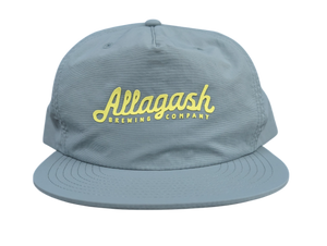 Light blue cap with yellow 'Allagash Brewing Company' logo