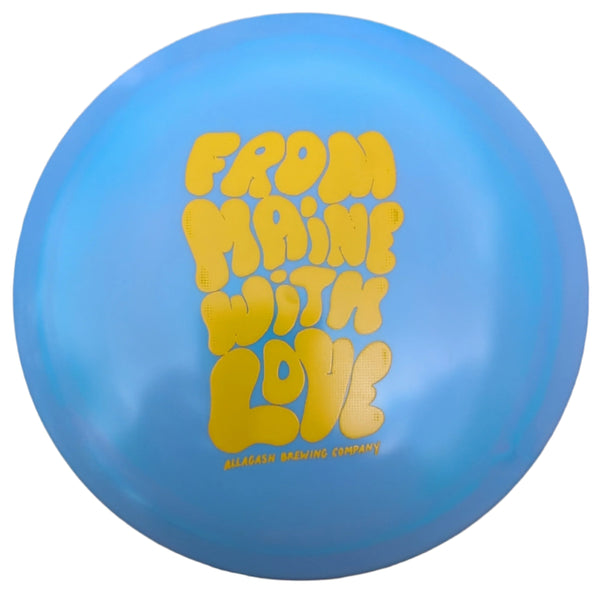 Blue disc with yellow text 'From Maine With Love'.