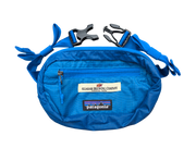 Blue waist bag with Patagonia logo and Allagash Brewing Company patch