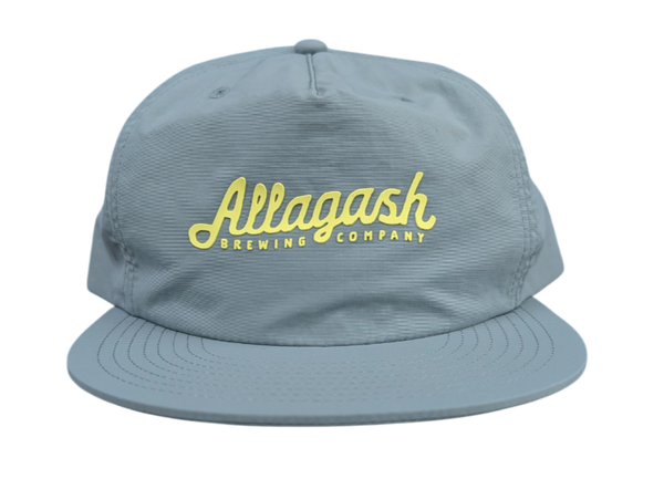 Light blue cap with yellow 'Allagash Brewing Company' logo